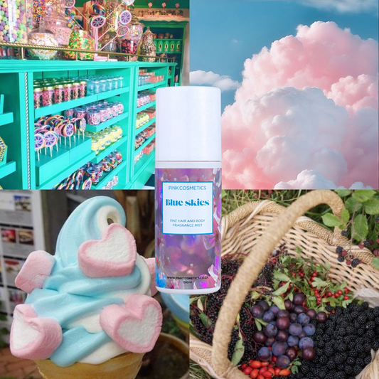 Blue Sky Body Mist & lable artwork